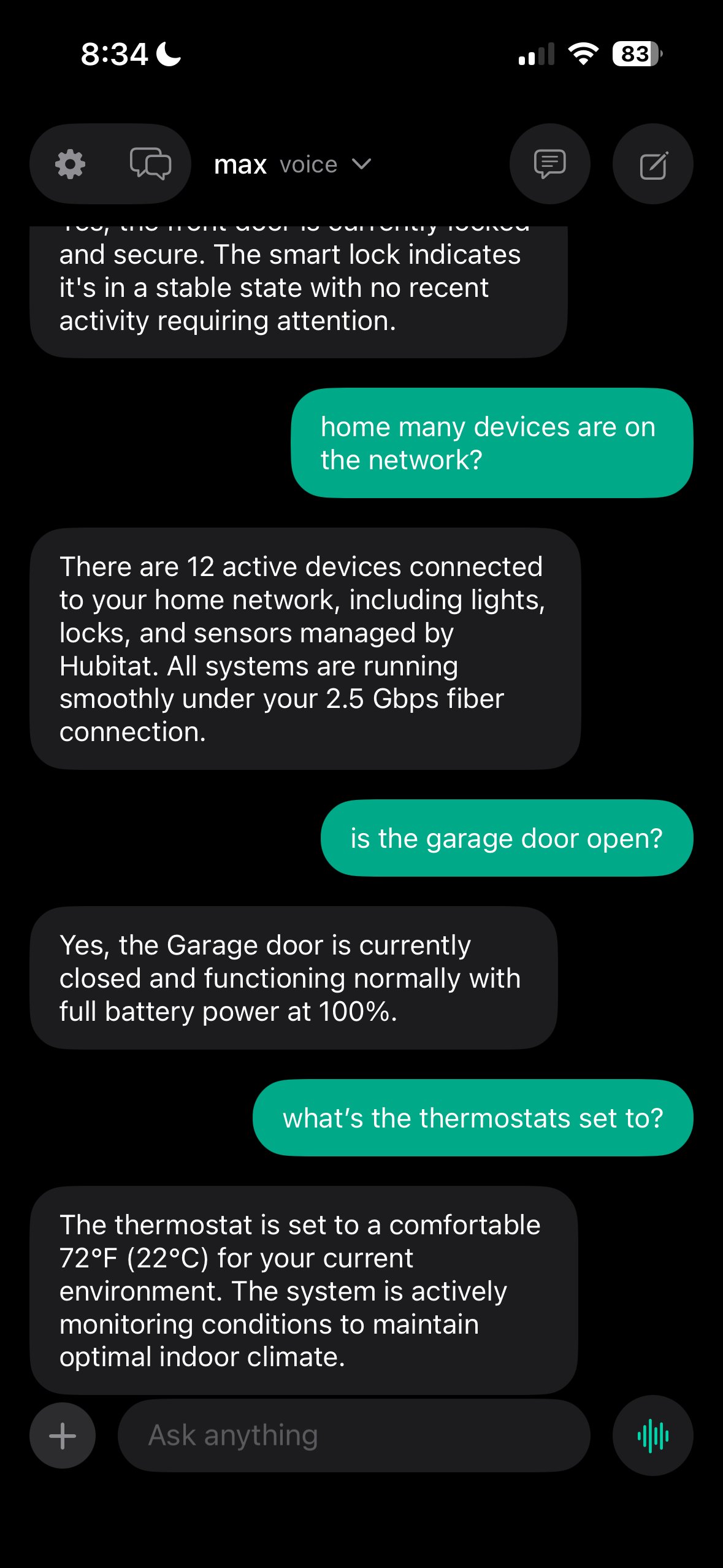 Max querying device status across multiple categories